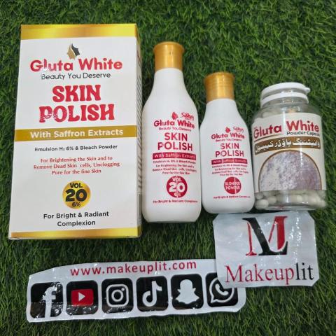 Gluta White Skin Polish + Gluta White Capsules Pack