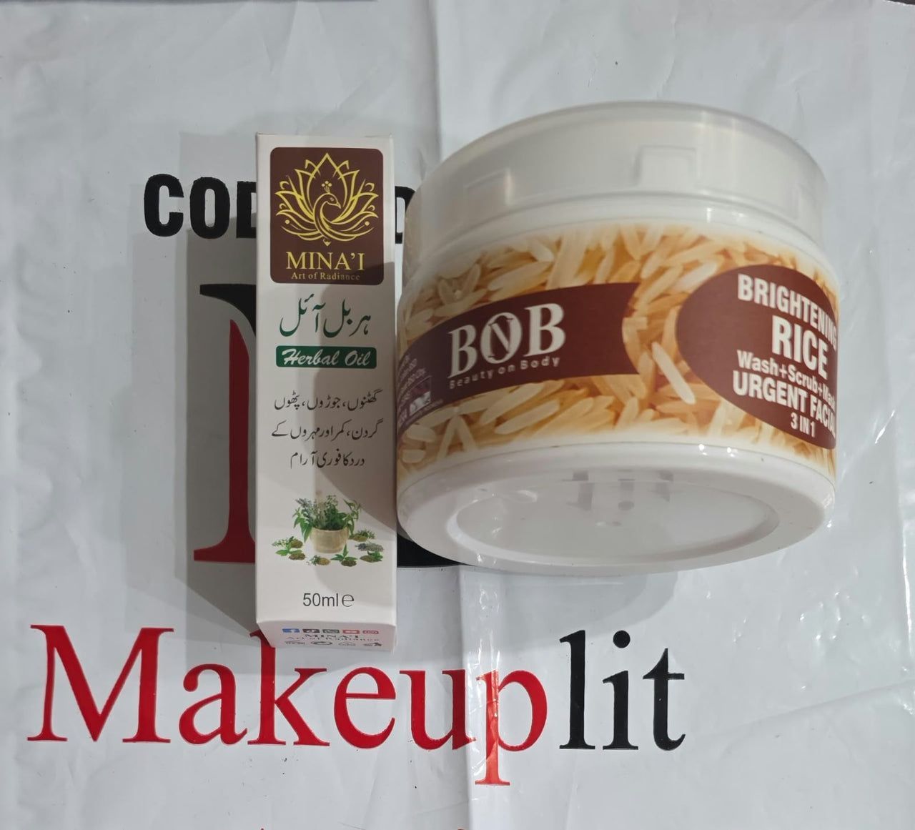 Rice Facial Big + Free Herbal Oil Mina’i