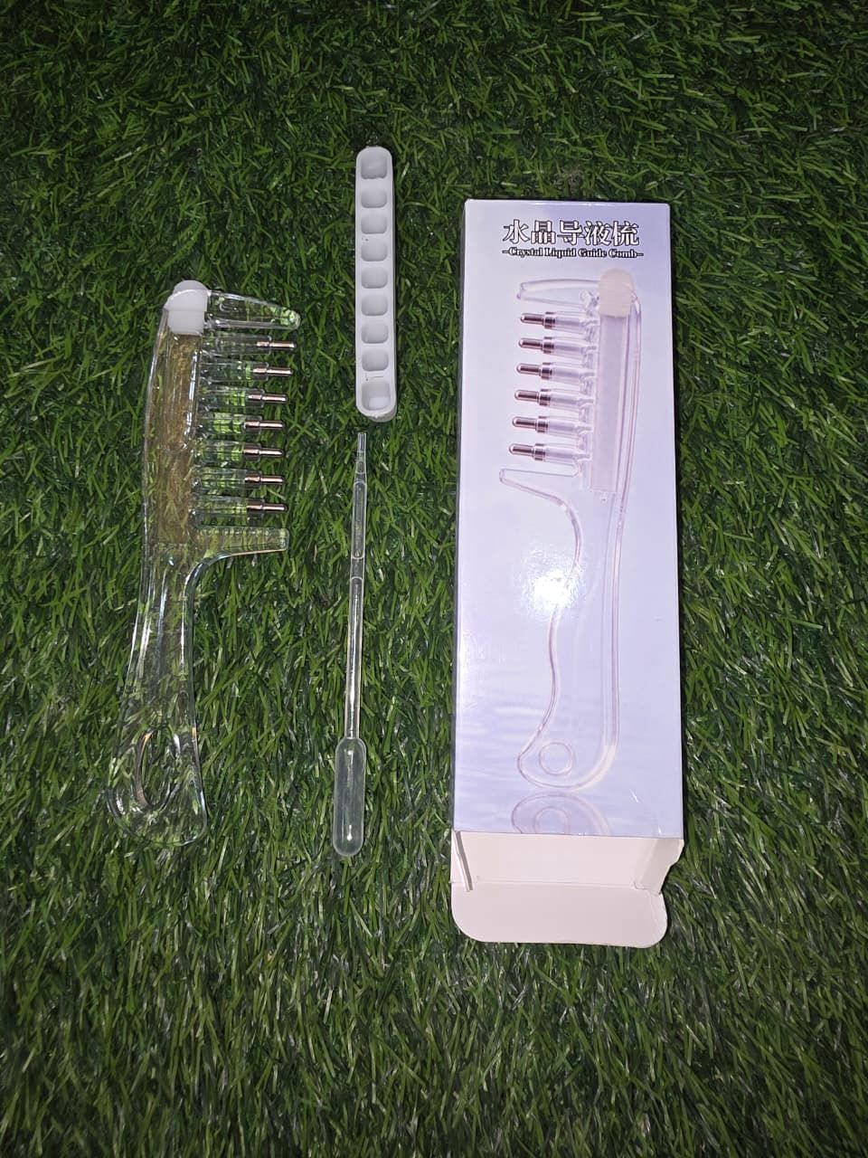 Crystal Liquid Guide Comb Oil Serum Filling Hair Comp Trending Imp