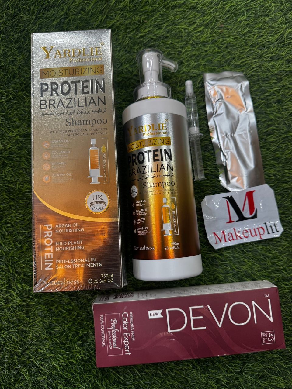 3 in 1 Yardlie Protein Brazilian Shampoo with FREE Injection & FREE Devon Brown Color