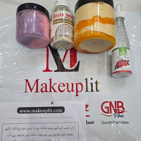 Deal # 2 (4in1 Rosewater+Honey Butter Zafarani Cream Jar+Gluta Capsule+Sugar Scrub)