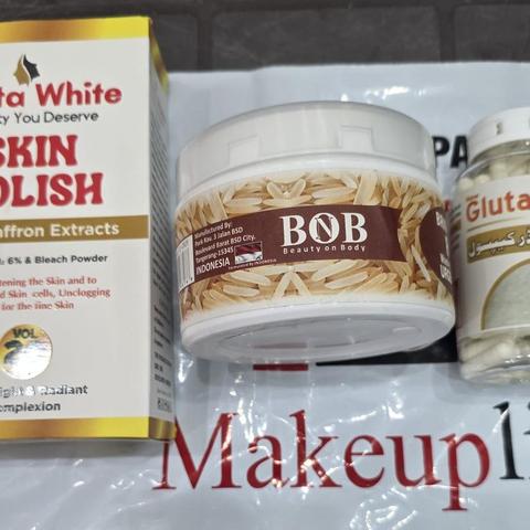 3in1 Deal (Skin Polish + Rice Facial Big + Gluta Capsule Bottle)