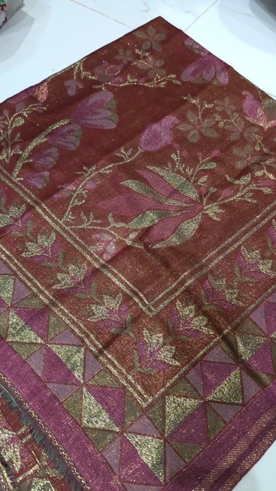 Ethnc Jacuard Fancy Shawl